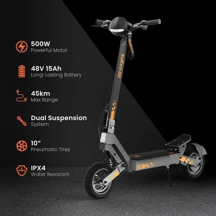 KUKIRIN G2 - Trottinette électrique pliable - Roues 10" - Moteur 800W - Batterie 48v 15Ah - 45KM/H - Autonomie 55KM – Noir