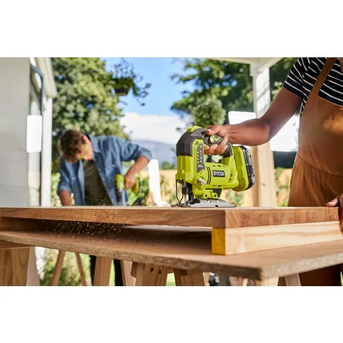 Ryobi Combo 3 outils 18V perceuse-visseuse 50Nm, meuleuse 115mm, scie sauteuse 18V RCK183A-242SL