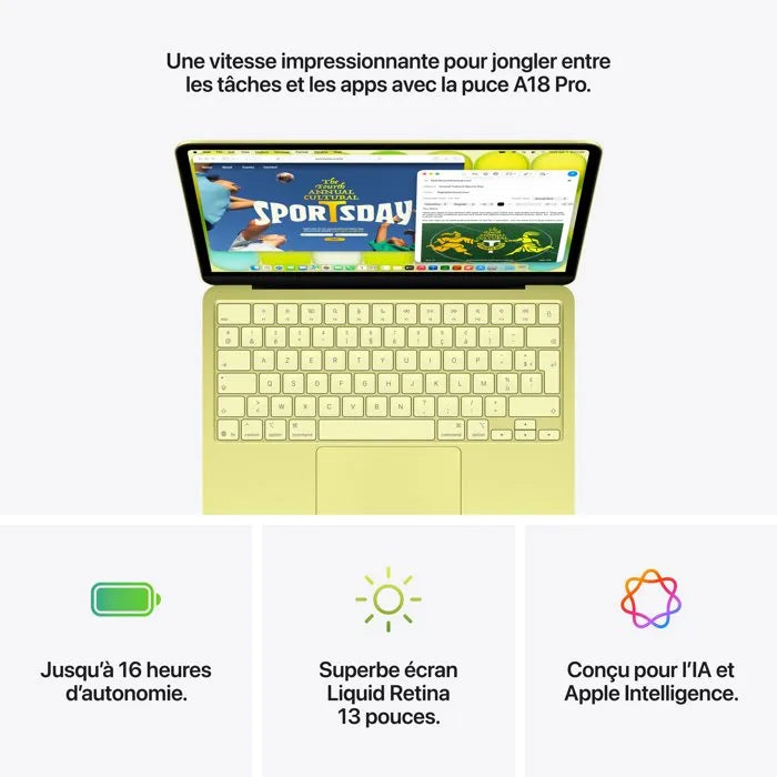 Apple - 13" MacBook Neo A18 Pro - RAM 8Go - Stockage 512Go - Indigo - Touch ID