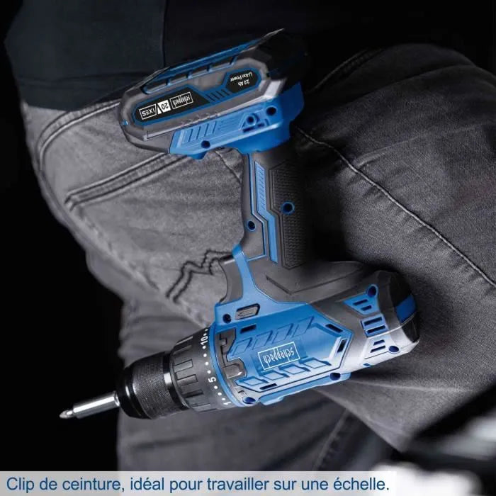 Coffret perceuse visseuse sans fil C-DTB74/2-X - 50Nm mandrin 13mm + 74 access - SCHEPPACH 20V IXES + 2 batteries 2Ah + chargeur