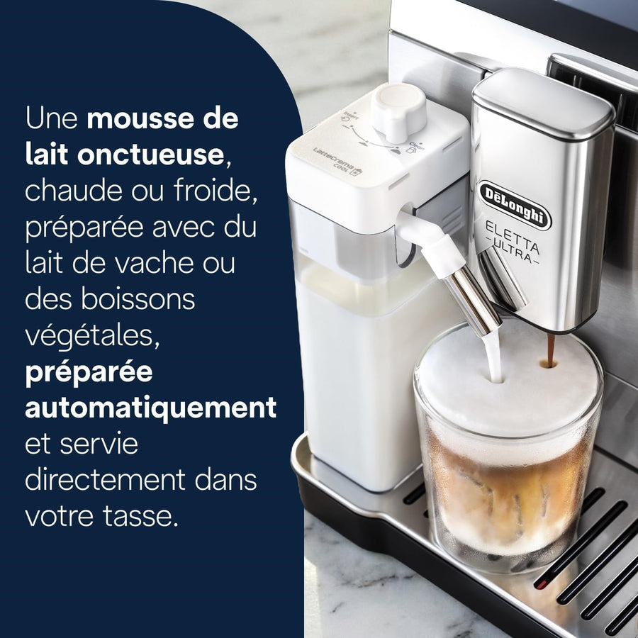 De'Longhi Eletta Ultra - Perfetto Machine à Café Automatique, LatteCrema Mousseur à Lait Automatique
