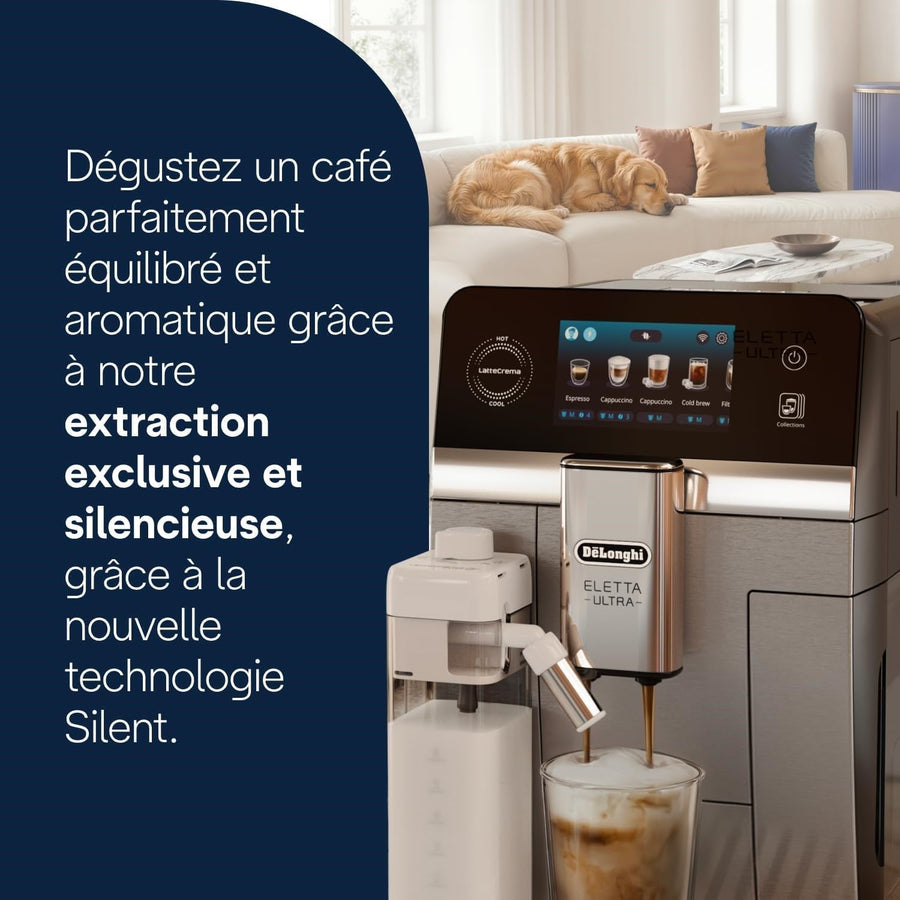 De'Longhi Eletta Ultra - Perfetto Machine à Café Automatique, LatteCrema Mousseur à Lait Automatique