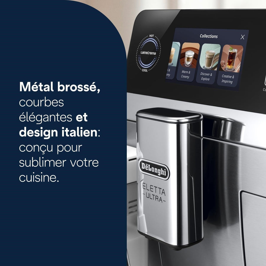 De'Longhi Eletta Ultra - Perfetto Machine à Café Automatique, LatteCrema Mousseur à Lait Automatique