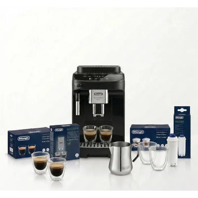 De'Longhi Magnifica Evo ECAM290.22.B – Machine expresso broyeur automatique 4 recettes, Noir + Pack 6 accessoires inclus