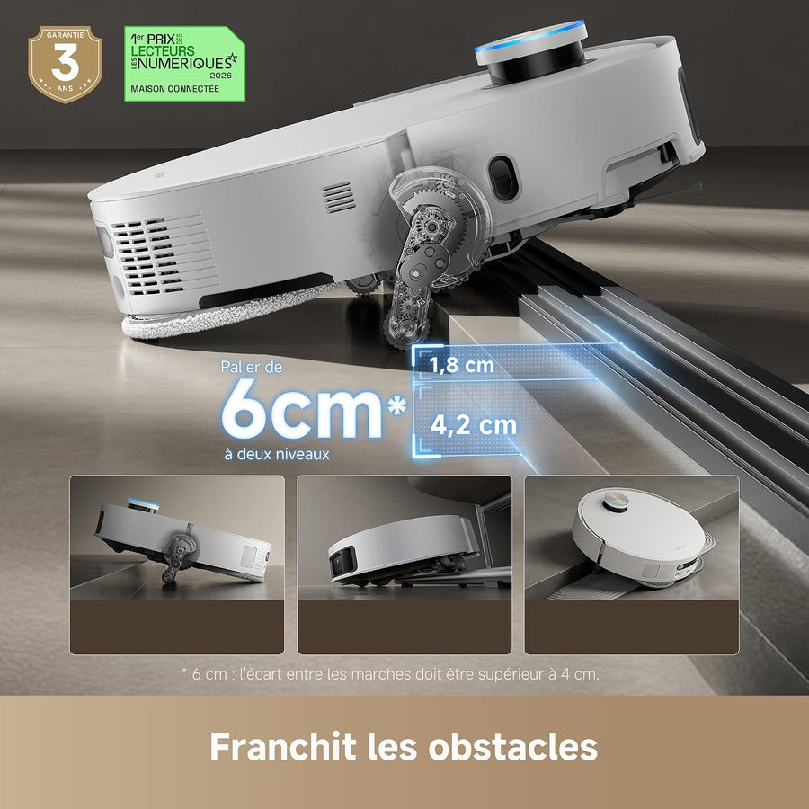 Dreame X50 Ultra Complete Robot Aspirateur avec Station, Brosse Latérale Extensible Et Serpillière