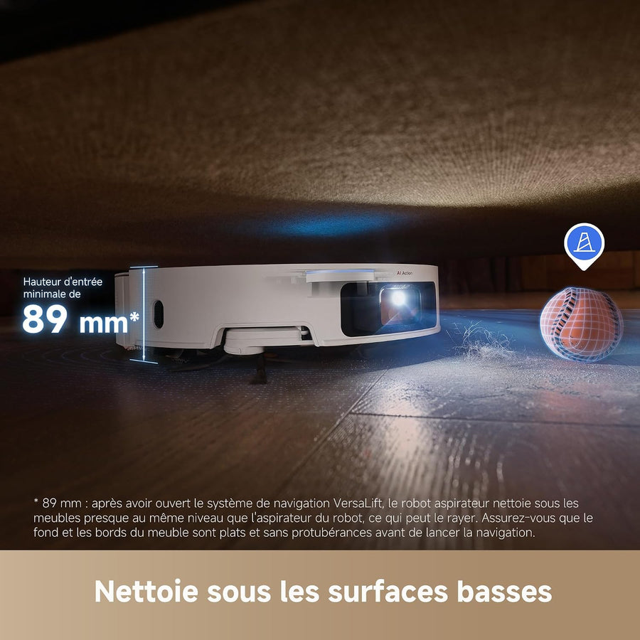 Dreame X50 Ultra Complete Robot Aspirateur avec Station, Brosse Latérale Extensible Et Serpillière