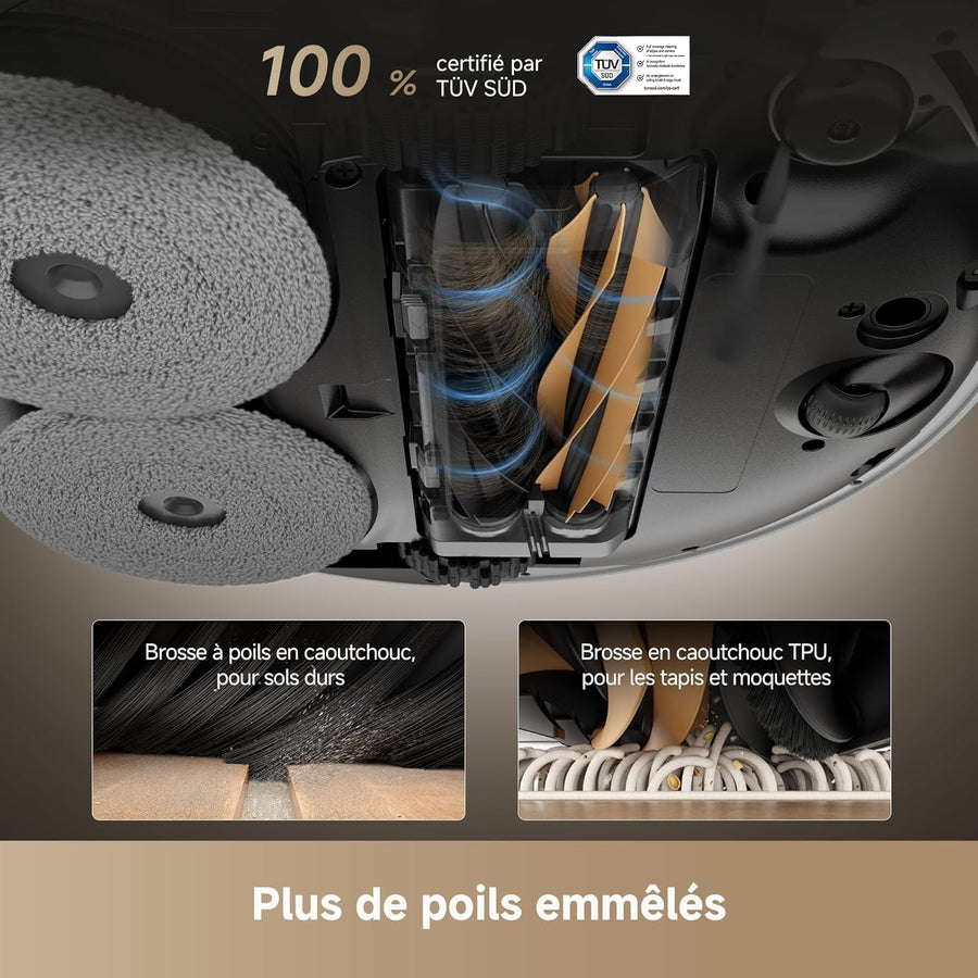 Dreame X50 Ultra Complete Robot Aspirateur avec Station, Brosse Latérale Extensible Et Serpillière
