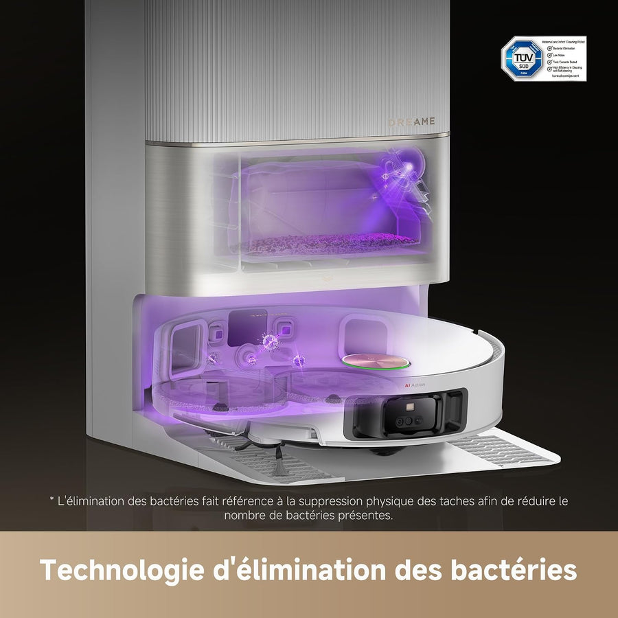 Dreame X50 Ultra Complete Robot Aspirateur avec Station, Brosse Latérale Extensible Et Serpillière