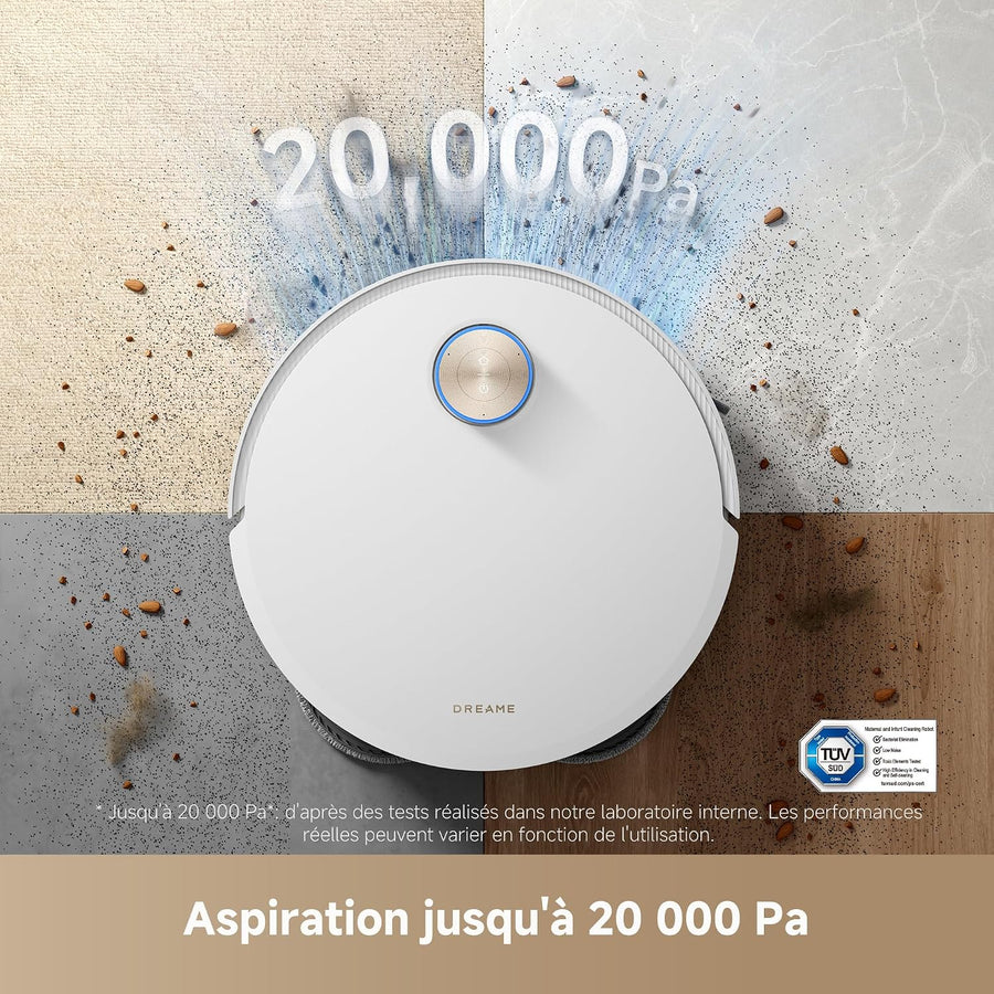 Dreame X50 Ultra Complete Robot Aspirateur avec Station, Brosse Latérale Extensible Et Serpillière