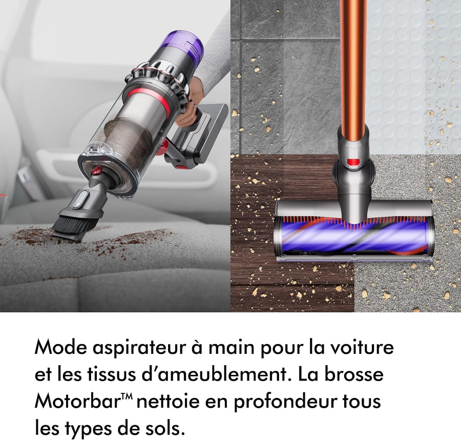 Dyson Cyclone V10 Absolute aspirateur sans Fil, 150 Airwatts, 60 Min d’autonomie – Technologie Anti-emmêlement, Brosse Fluffy pour sols durs