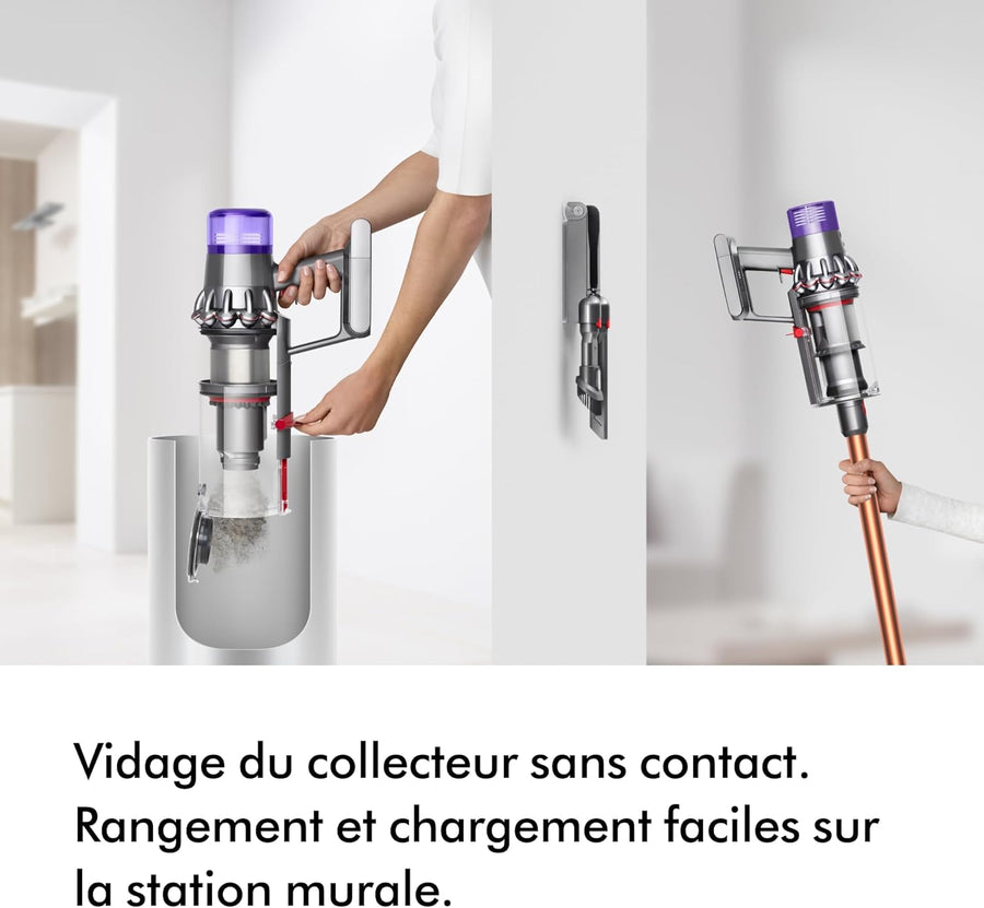 Dyson Cyclone V10 Absolute aspirateur sans Fil, 150 Airwatts, 60 Min d’autonomie – Technologie Anti-emmêlement, Brosse Fluffy pour sols durs