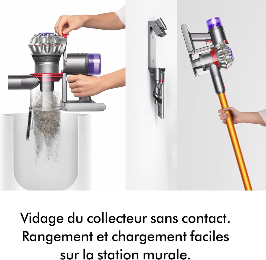 Dyson V8 Absolute Aspirateur sans Fil, 115 AW, Jusqu’à 40 Min d’autonomie, Brosse Motorbar Anti-enchevêtrement