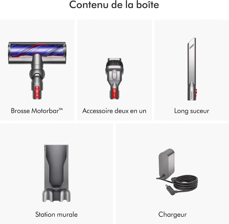 Dyson V8 Advanced Aspirateur sans Fil, 130 AW, Jusqu’à 40 Min d’autonomie, Brosse Motorbar Anti-enchevêtrement