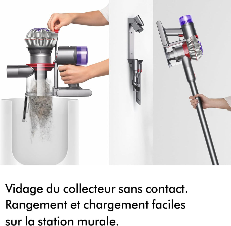 Dyson V8 Advanced Aspirateur sans Fil, 130 AW, Jusqu’à 40 Min d’autonomie, Brosse Motorbar Anti-enchevêtrement
