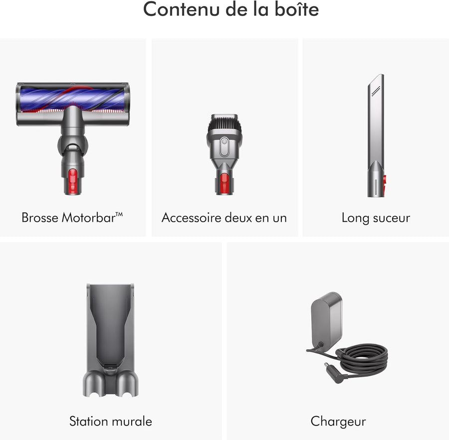 Dyson V8 Origin Aspirateur sans Fil, 115 AW, Jusqu’à 40 Min d’autonomie, Brosse Motorbar Anti-enchevêtrement, aspirateur à Main et Sol