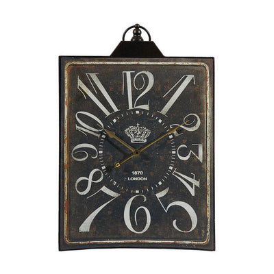 27-Inch Wall Clock, Home Decor, Vintage-Inspired Look, Antiqued Black Finish by Casagear Home