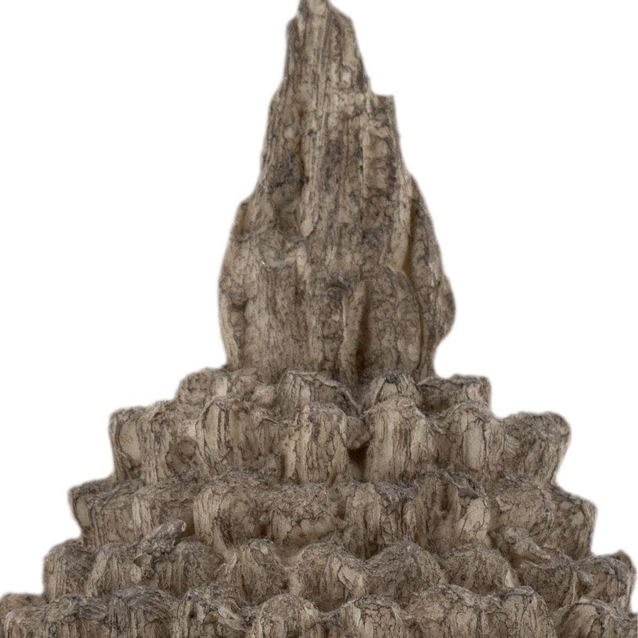 Set of two white metal olive tree statuettes, 28 and 23 inches tall, by Casagear Home.