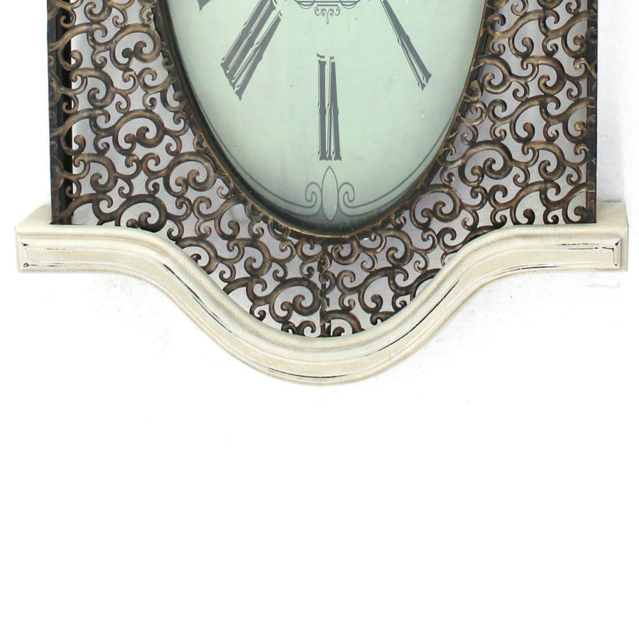 28-Inch Circular Wall Clock with a Sun-Shaped Frame in Rich Brown and Bold Jet Black by Casagear Home