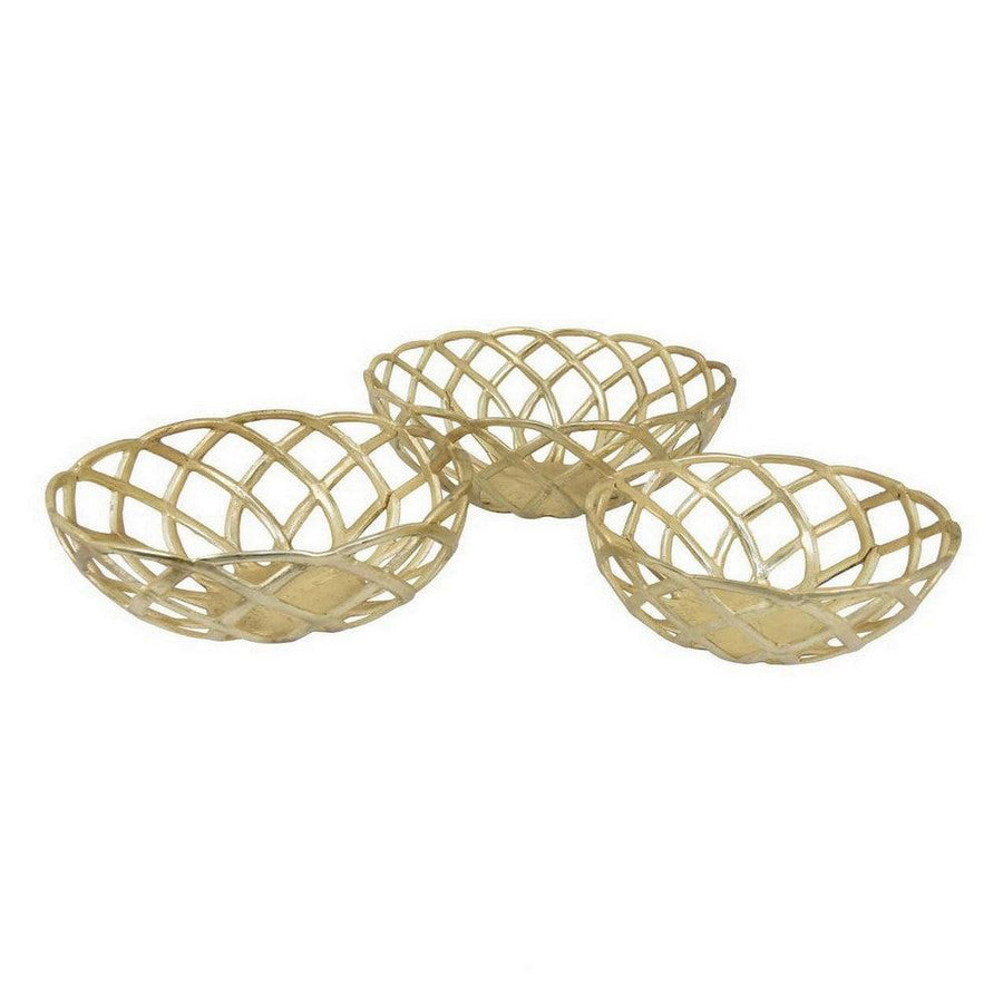 5-Piece Round, Foldable Brown Bamboo Laundry Basket and Tray Set, White, by Casagear Home