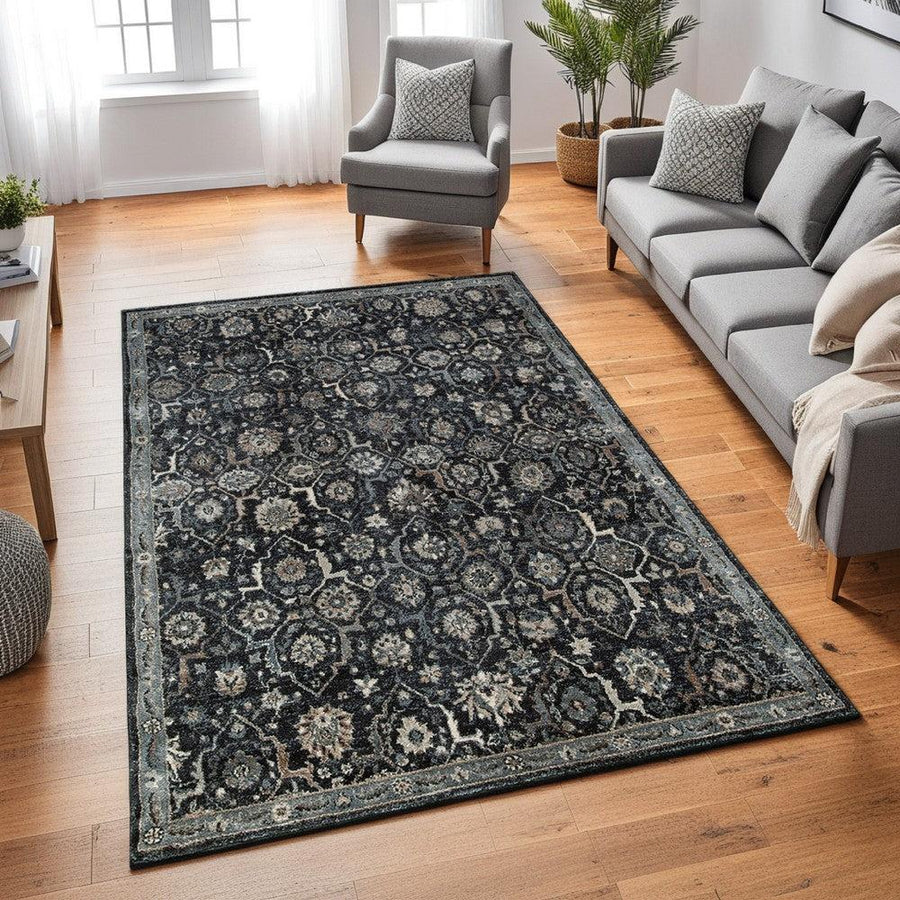 Ashley Meaw Medium-Sized Area Rug, 5' x 7', Ivory, with an Abstract Stripe Pattern