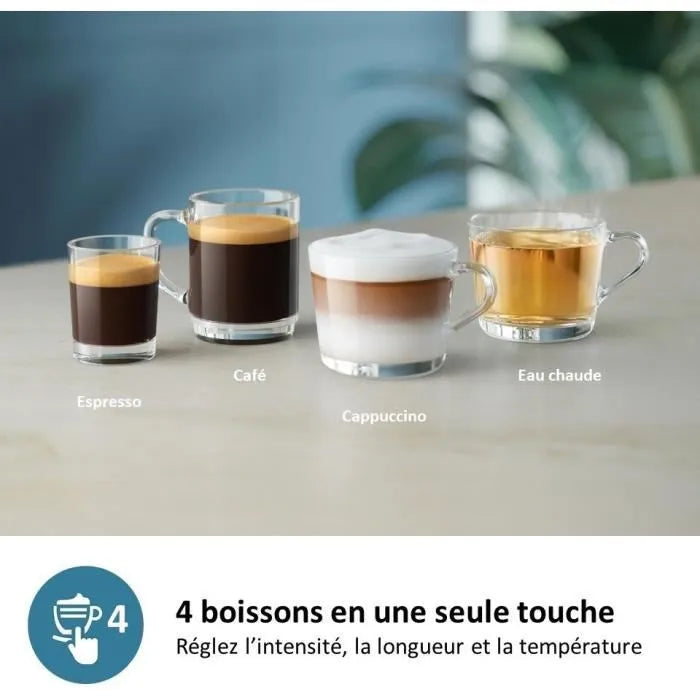 Machine à café Expresso broyeur - PHILIPS - EP2230/10 - Série 2200 - LatteGo - 4 recettes - Broyeur céramique - Noir brillant
