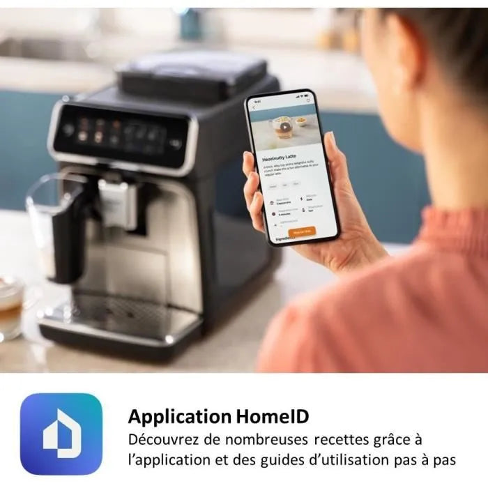 Machine à café Expresso broyeur - PHILIPS - EP2230/10 - Série 2200 - LatteGo - 4 recettes - Broyeur céramique - Noir brillant