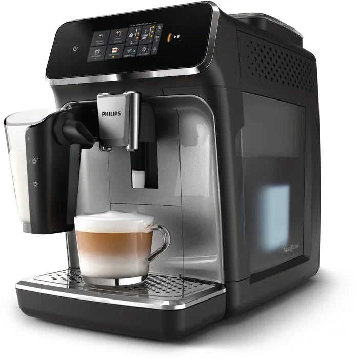 Machine à café expresso broyeur - PHILIPS - EP2339/40 - Série 2300 - LatteGo - 4 recettes - Broyage silencieux - Noir panthère