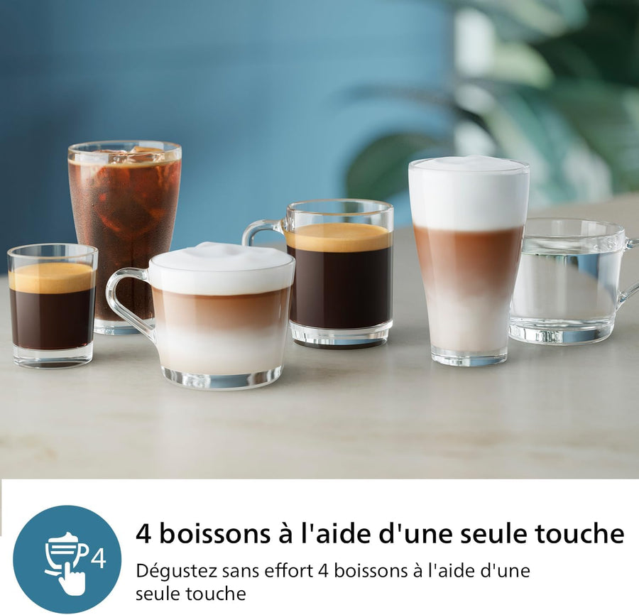 PHILIPS machine à café grain boissons Expresso broyeur avec écran tactile Broyeur 100% céramique App HomeID