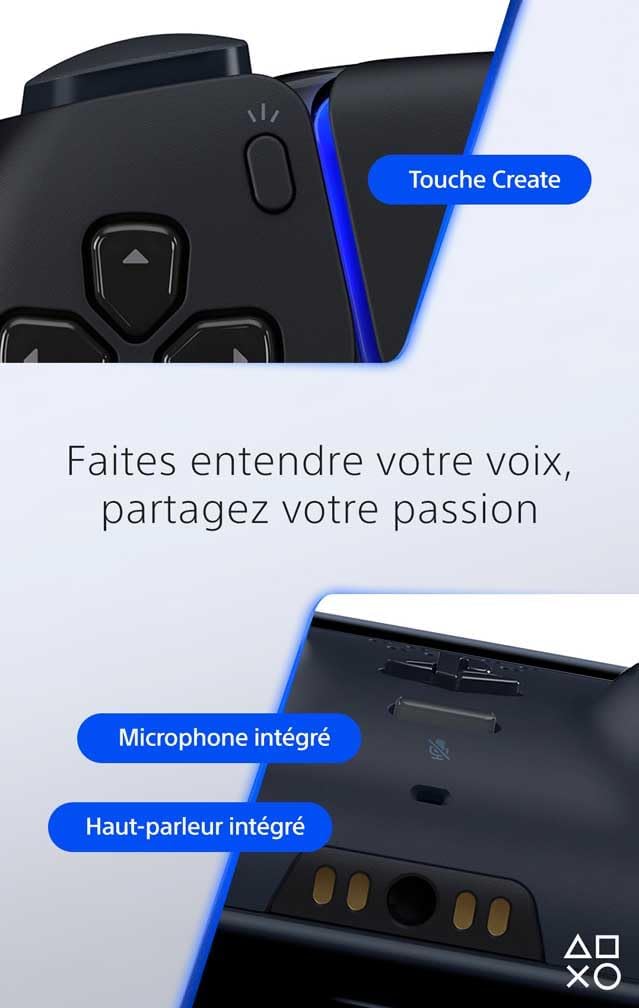 Sony, Manette PlayStation 5 Officielle DualSense, Sans Fil, avec Retour Haptique & Gâchettes Adaptatives, Micro Intégré, Batterie Rechargeable, Compatible PS5/PC, Couleur : Midnight Black