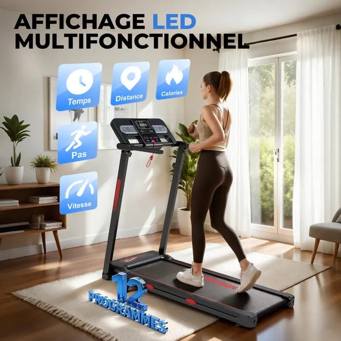 Tapis de course pliable - YEE RUN - 3.0HP - max. 14km/h - Pente manuelle 12% - Charge 150kg