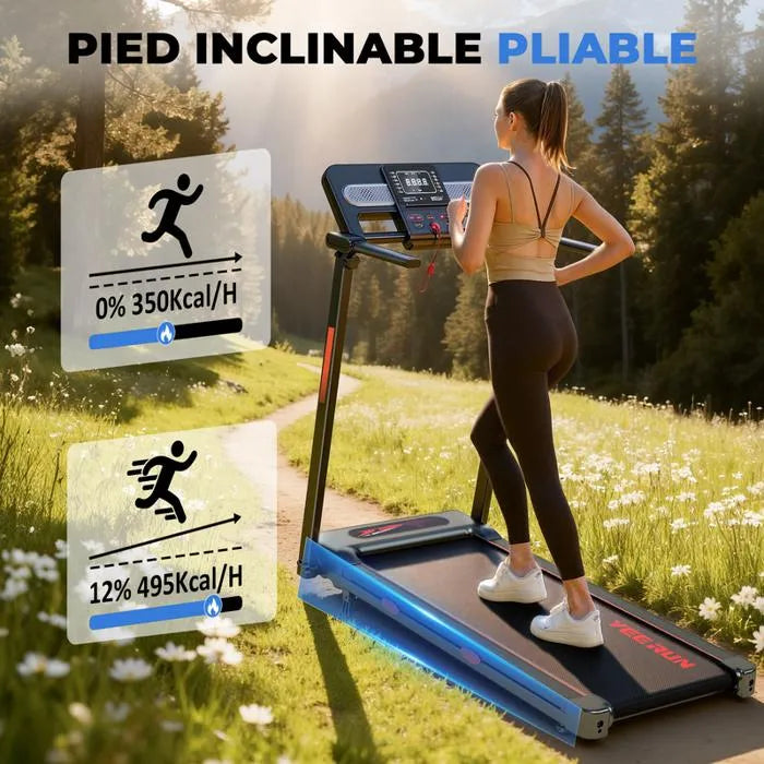 Tapis de course pliable - YEE RUN - 3.0HP - max. 14km/h - Pente manuelle 12% - Charge 150kg