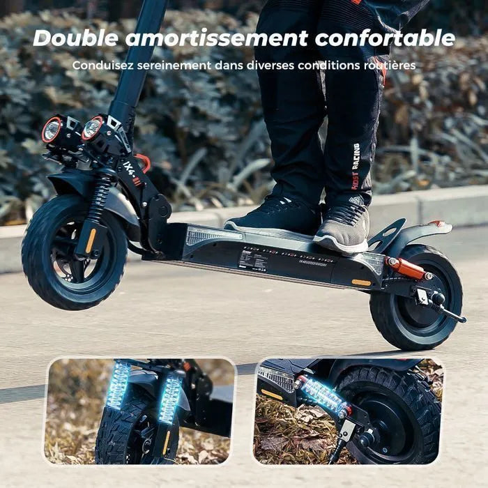 Trottinette Electrique iScooter ix4 Pour Adulte 150kg Puissante 800W 10" avec APP 48V15 Ah Autonomie Maxi 45 Km