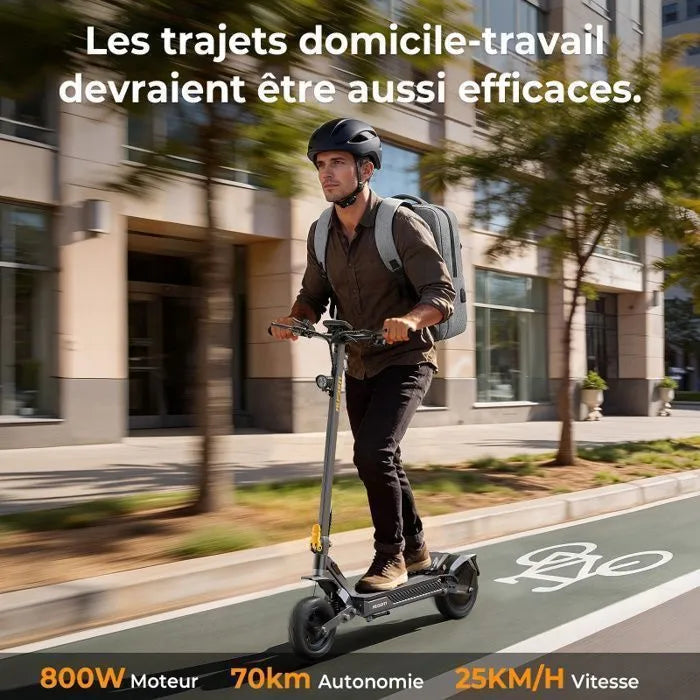 Trottinette Électrique Ausom Gosoul 2 - 10 Pouces - Moteur à Pic 1100W - Autonomie 70km max - Batterie 13Ah - Pente 20%