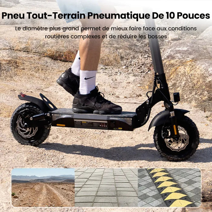 Trottinette Électrique Pliable 10'' AGILERIDE AS-P1, Autonomie 35-45km Trottinette, Batterie 48V 14Ah, Moteur 1000W Scooter